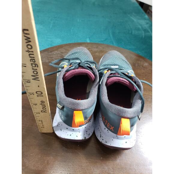 Nike React Pegasus Trail 4 GTX Shoes Womens 7.5 Gray Orange Waterproof Running - Picture 12 of 13
